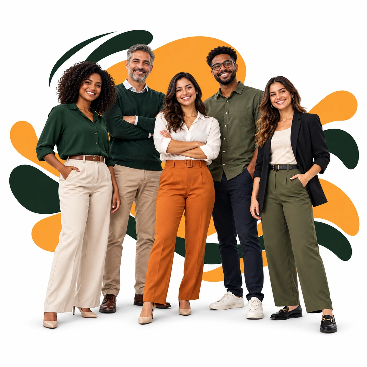 Montagem com grupo de profissionais para representar o seguro de vida em grupo